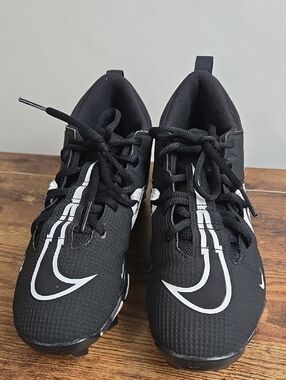 Nike Alpha Menace 3 Shark Black White Football Cleats Youth Sz 6.5 Wide Comfy